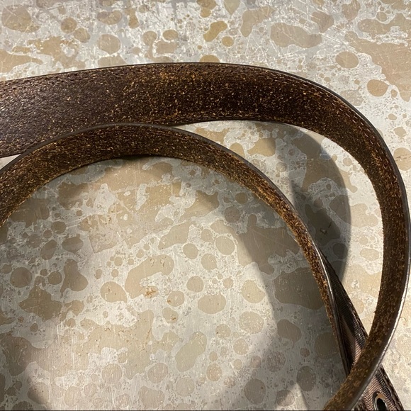 Camo Genuine Leather Belt Brown Size 42 Camouflage Brown Leaves Belt - Picture 6 of 8